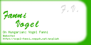 fanni vogel business card